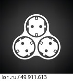 AC splitter icon. Black background with white. Vector illustration. Стоковая иллюстрация, агентство Ingram Publishing / Фотобанк Лори