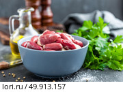 raw chicken hearts. Стоковое фото, агентство Ingram Publishing / Фотобанк Лори