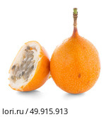 Passion fruit maracuja granadilla on white background. Стоковое фото, агентство Ingram Publishing / Фотобанк Лори