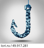 Opioid addiction health risk and medical crisis with a prescription painkiller addiction epidemic concept as a group of dangerous addictive medicine pills shaped as a hook as a 3D illustration. Стоковое фото, агентство Ingram Publishing / Фотобанк Лори
