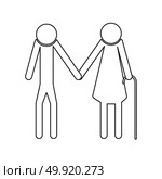 Elder people stick black icon . Стоковая иллюстрация, агентство Ingram Publishing / Фотобанк Лори