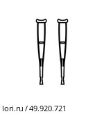 Pair of crutches black icon . Стоковая иллюстрация, агентство Ingram Publishing / Фотобанк Лори
