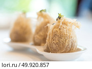 Chinese dim sum Fried taro dumplings - Chinese groumet cuisine. Стоковое фото, агентство Ingram Publishing / Фотобанк Лори