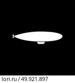 Dirigible it is white icon .. Dirigible it is white icon . Flat style . Стоковая иллюстрация, агентство Ingram Publishing / Фотобанк Лори