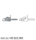 Petrol powered saw grey set icon . Стоковая иллюстрация, агентство Ingram Publishing / Фотобанк Лори