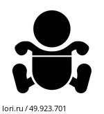 Toddler boy with diapers black icon . Стоковая иллюстрация, агентство Ingram Publishing / Фотобанк Лори