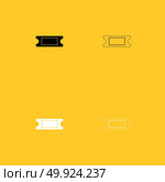 Ticket black and white set icon .. Ticket black and white set icon . Flat style . Стоковая иллюстрация, агентство Ingram Publishing / Фотобанк Лори