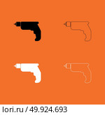 Hand drill black and white set icon .. Hand drill black and white set  icon . Стоковая иллюстрация, агентство Ingram Publishing / Фотобанк Лори