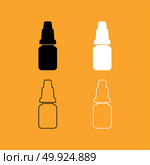 Eye drops set black and white icon . Стоковая иллюстрация, агентство Ingram Publishing / Фотобанк Лори