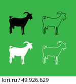 Goat icon  Black and white color set . Goat icon . Black and white color set . Стоковая иллюстрация, агентство Ingram Publishing / Фотобанк Лори