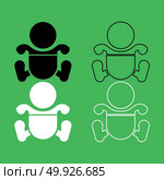 Toddler boy with diapers icon  Black and white color set . Toddler boy with diapers icon . Black and white color set . Стоковая иллюстрация, агентство Ingram Publishing / Фотобанк Лори