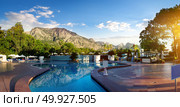 Outdoor swimming pool with water, Kemer, Turkey. Стоковое фото, агентство Ingram Publishing / Фотобанк Лори