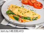 Omelet with vegetables on a plate. Стоковое фото, агентство Ingram Publishing / Фотобанк Лори