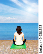 Meditation in pose of lotus. Spiritual scene. Стоковое фото, агентство Ingram Publishing / Фотобанк Лори