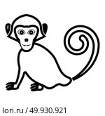 Monkey icon black color fill Flat style Simple illustration. Стоковая иллюстрация, агентство Ingram Publishing / Фотобанк Лори