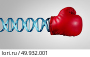 DNA power of genes and genetic chromosome medical concept as a bioscience healing and treatment of disease using immunotherapy with 3D illustration elements. Стоковое фото, агентство Ingram Publishing / Фотобанк Лори