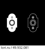 Doorbell icon set white color vector illustration flat style simple image. Стоковая иллюстрация, агентство Ingram Publishing / Фотобанк Лори