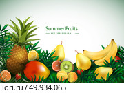 summer fruit background art. summer fruit background art vector. Стоковая иллюстрация, агентство Ingram Publishing / Фотобанк Лори