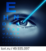 Laser eye surgery and opthalmology eyesight correction medical symbol in a 3D illustration style.. Laser Eye Surgery. Стоковое фото, агентство Ingram Publishing / Фотобанк Лори