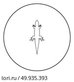 Lizard  icon black color in circle or round vector illustration. Стоковая иллюстрация, агентство Ingram Publishing / Фотобанк Лори
