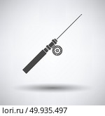 Icon of Fishing winter tackle . Icon of Fishing winter tackle  on gray background, round shadow. Vector illustration. Стоковое фото, агентство Ingram Publishing / Фотобанк Лори