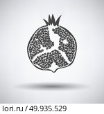 Icon of Pomegranate. Icon of Pomegranate on gray background, round shadow. Vector illustration. Стоковое фото, агентство Ingram Publishing / Фотобанк Лори