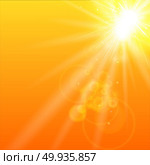 Summer orange background with sunlight. Vector illustration. Summer orange background with sunlight. Стоковая иллюстрация, агентство Ingram Publishing / Фотобанк Лори