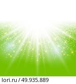 sunlight effect sparkle on green background with glitter copy space. Abstract vector illustration. sunlight effect sparkle on green background with glitter copy sp. Стоковая иллюстрация, агентство Ingram Publishing / Фотобанк Лори