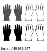Working gloves icon set grey black color illustration flat style simple image. Стоковая иллюстрация, агентство Ingram Publishing / Фотобанк Лори