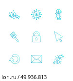 Crypoto currency , coimn , key , reset,  golem , message , envelope, brush , lock , pointer , share , icon, vector, design,  flat,  collection, style, creative,  icons. Стоковая иллюстрация, агентство Ingram Publishing / Фотобанк Лори