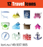 Set of Travel icons. Gradient color design. Vector illustration. Стоковое фото, агентство Ingram Publishing / Фотобанк Лори