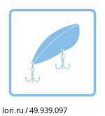 Icon of Fishing spoon. Blue frame design. Vector illustration. Стоковое фото, агентство Ingram Publishing / Фотобанк Лори