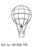 Icon of hot air balloon. Thin line design. Vector illustration. Стоковая иллюстрация, агентство Ingram Publishing / Фотобанк Лори