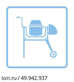 Icon of Concrete mixer. Blue frame design. Vector illustration. Стоковое фото, агентство Ingram Publishing / Фотобанк Лори