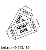 Cinema tickets icon. Thin line design. Vector illustration. Стоковое фото, агентство Ingram Publishing / Фотобанк Лори