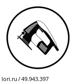 Jigsaw icon. Thin circle design. Vector illustration. Стоковое фото, агентство Ingram Publishing / Фотобанк Лори