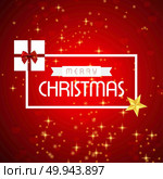 Christmas card with red glitters background. For web design and application interface, also useful for infographics. Vector illustration. Стоковая иллюстрация, агентство Ingram Publishing / Фотобанк Лори