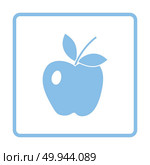 Icon of Apple. Blue frame design. Vector illustration. Стоковое фото, агентство Ingram Publishing / Фотобанк Лори