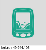Icon of echo sounder  . Gray background with green. Vector illustration. Стоковая иллюстрация, агентство Ingram Publishing / Фотобанк Лори