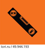 Icon of construction level . Orange background with black. Vector illustration. Стоковое фото, агентство Ingram Publishing / Фотобанк Лори