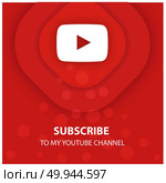 Youtube Subscribe to my Channel Ads. For web design and application interface, also useful for infographics. Vector illustration. Стоковая иллюстрация, агентство Ingram Publishing / Фотобанк Лори