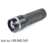 LED flashlight switched on, isolated on white. Стоковое фото, агентство Ingram Publishing / Фотобанк Лори