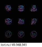 snapchat , pintrest , linkedin , Nexus , nxs , crypto , currency , crypto cuurency , money , exchange , coin , dollar , graph , icon, vector, design,  flat,  collection, style, creative,  icons. Стоковая иллюстрация, агентство Ingram Publishing / Фотобанк Лори