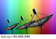 Satellite dish on Smooth colorful abstract fantasy background. Smooth colorful abstract fantasy background. Стоковое фото, агентство Ingram Publishing / Фотобанк Лори