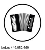 Accordion icon. Thin circle design. Vector illustration. Стоковая иллюстрация, агентство Ingram Publishing / Фотобанк Лори