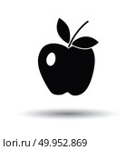 Icon of Apple. White background with shadow design. Vector illustration. Стоковая иллюстрация, агентство Ingram Publishing / Фотобанк Лори