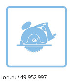 Circular saw icon. Blue frame design. Vector illustration. Стоковая иллюстрация, агентство Ingram Publishing / Фотобанк Лори