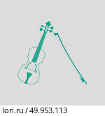 Violin icon. Gray background with green. Vector illustration. Стоковое фото, агентство Ingram Publishing / Фотобанк Лори