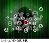 Young hacker working hard on solving online password codes conce. Young hacker working hard on solving online password codes concept.  network icon in the background. Стоковое фото, агентство Ingram Publishing / Фотобанк Лори