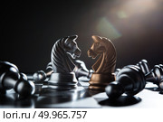 Chess battle defeat pawn of silver team.. Chess battle defeat pawn of silver team. Стоковое фото, агентство Ingram Publishing / Фотобанк Лори